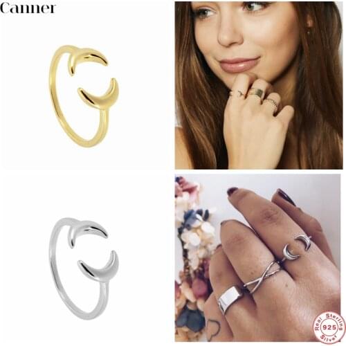 925 Sterling Silver Finger Rings CZ Shiny Open Adjustable Ring Fine Jewelry For Women Party Daily Accessories Bague Anillos W5