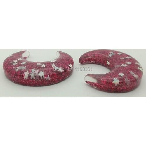 1pcs/lot resin flat back hot pink color moon 39mm Scrapbook Embellishment DIY Phone Decoration C402-4