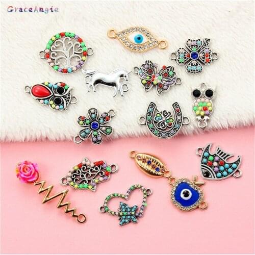 10pcs Vintage Jewelry Connector Bohemia Bracelet Charms DIY handmade jewelry accessories alloy pendant necklace connection Gifts