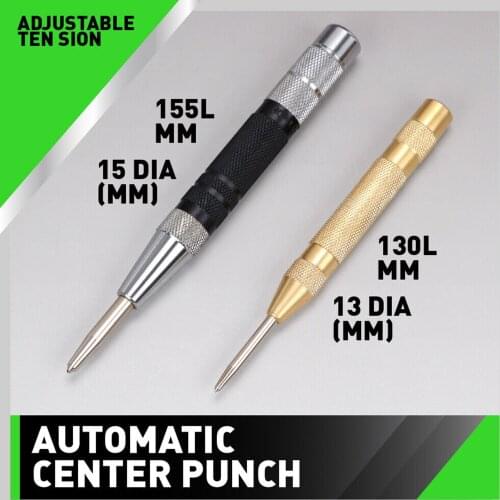 2Pcs Strong Automatic Centre Punch Adjustable Spring Loaded Metal Drill Tools