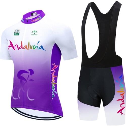 2021 Team Andalucia Cycling Jersey Summer Set Men Clothing Bike Tops Suit Bicycle Bib Short MTB Ropa Ciclismo Maillot Hombre