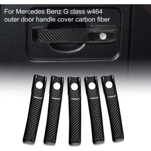 5Pcs Door Handle Cover Rainproof Carbon Fiber Self-adhesive Design Handle Sticker for Mercedes-Benz G500 Big G G63/G500/W464