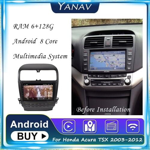 Car Radio Android 2 Din Stereo Receiver For Honda Acura TSX 2003-2012 GPS Navigation Built in Carplay Multimedia DVD MP3 Player