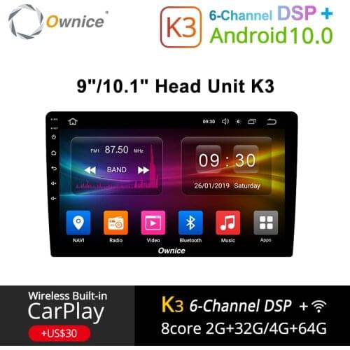 Ownice K3 Android 10.0 Car Radio 2din Universal for VW Toyota Hyundai Nissan Auto GPS Navi Support DSP Front Rear Camera