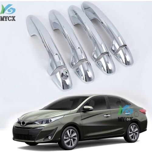 Car Accessories Exterior Decoration ABS Chrome LHD Side Door Handle Cover For Toyota Vios / Yaris Sedan 2019 2020 Car-styling