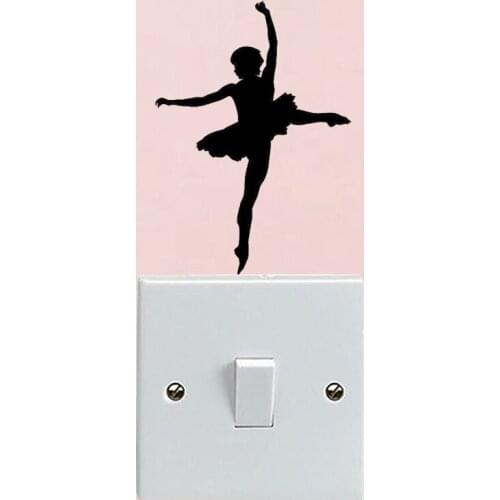 Ballerina Girls Home Decor Wall Decal Fashion Switch Sticker Vinyl 6SS0079