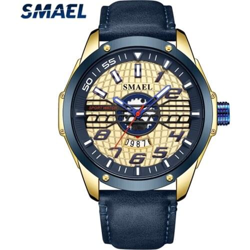 Top Luxury Brand SMAEL Fashion Mens Watches Waterproof Sports Clock Army Military Quartz Watch Men Calendar Analog Wrist Watch