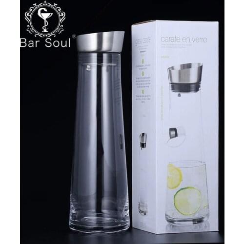 Bar Soul 1L Kettle High Temperature Resistant High Quality Glass Lead Free Water Bottle Bartender Tools Bar Tools