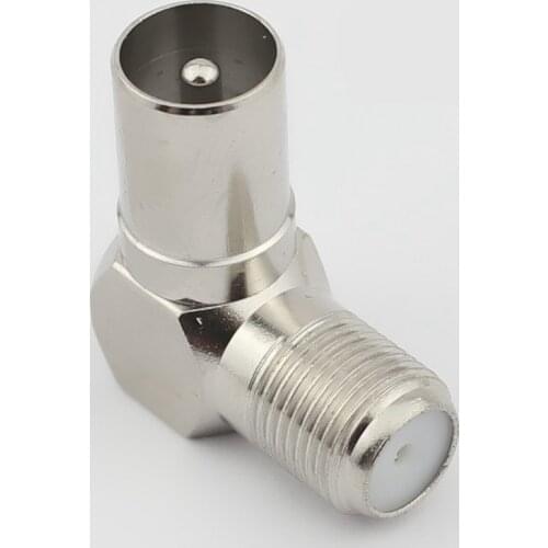 Pure cupper right angle F type to CATV RF connector F Female to 9.5 CATV Male right angle RF coaxial connector 5pcs/lot