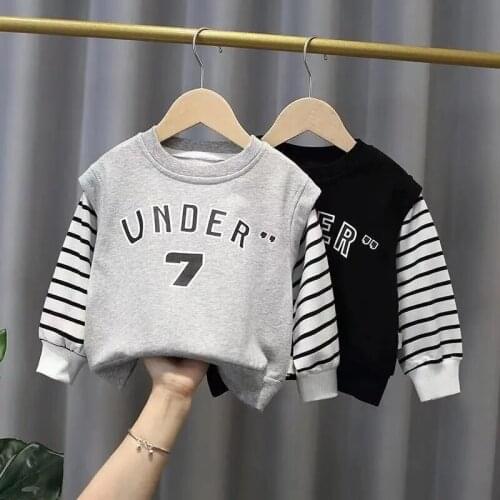 Childrens baby kids boys fall cotton sweaters boys new childrens casual tops spring autumn fashion letters sweaters P4 204