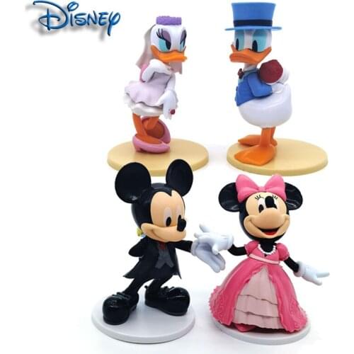 Disney Classic Donald Duck Daisy Mickey Minnie Proposal Couple Decoration Doll Wedding Birthday Cake Doll Model Hand-made Gift