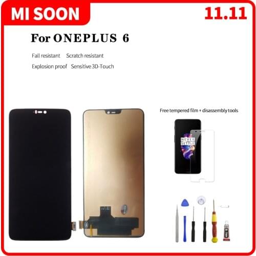 For Oneplus 6 LCD Display Touch Screen Digitizer Assembly 1+6 Screen 6.28"For Oneplus 6 LCD screen Replacement