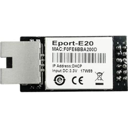 E20 FreeRTOS Network Server Port TTL Serial to Ethernet Embedded Module DHCP 3.3V TCP IP TelnetB