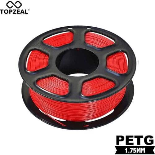 TOPZEAL 3D Printer PETG Filament Dimensional Accurary +/- 0.02 mm 1KG Spool Red Color