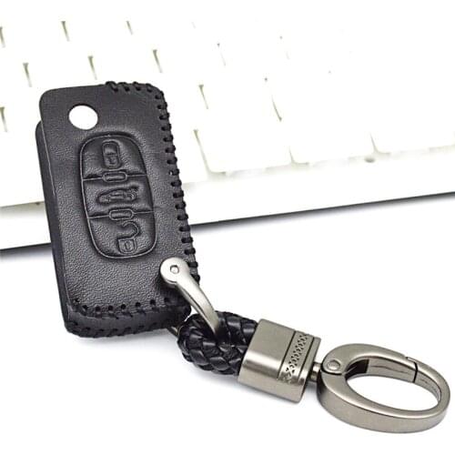 Flip Remote Car Key Case Cover For Peugeot 107 Boxer Rifter Expert 308 SW 408 307 Key Leather Bag Holder 2&3 BTn Key Chain Shell