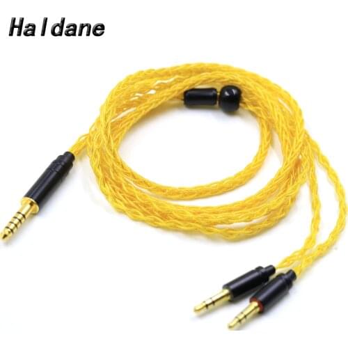 Haldane 1.25m 8 Cores Headphone Earphone Cable For Denon AH-D600 D7100 Hifiman Sundara Ananda HE1000se HE6se he400 2x3.5mm Plug