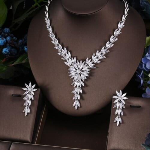 Janekelly Hotsale African 2pcs Bridal Jewelry Sets New Fashion Dubai Jewelry Set For Women Wedding Party Accessories Design