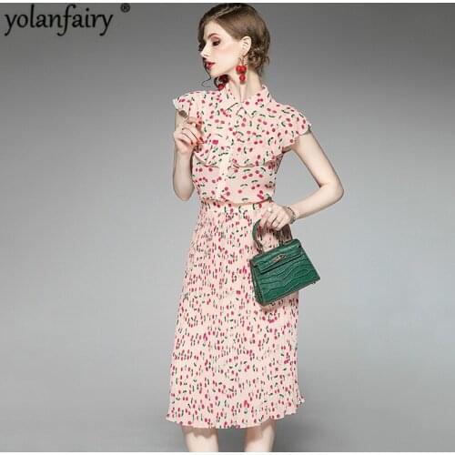 Summer Two Piece Set Floral Elegant Skirt and Top Set Pink Fashion Women Set 2020 New Conjuntos De Mujer 1914309 Pph319