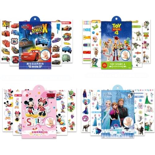Lightning McQueen Racing Them Birthday Party Decoration Frozen Mickey Minnie Tattoo stickers Kids Shower Cartoon Figure Stickers