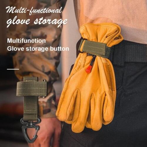 Multipurpose Nylon Glove Hanging Buckle Military Fan Outdoor Tactical Gloves Climbing Rope Storage Buckle For Outdoor Equipment