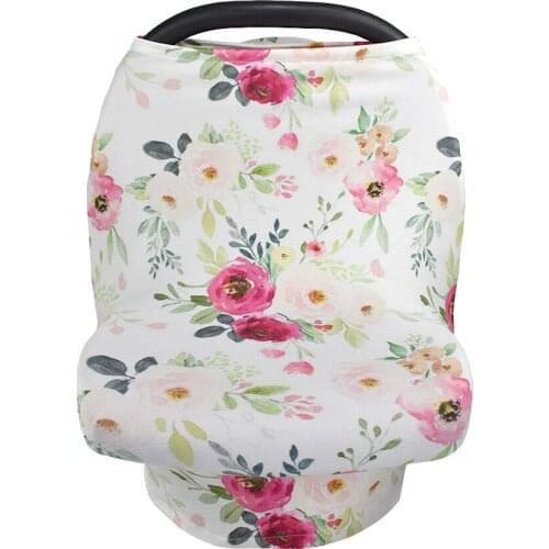 Multifunction Stretchy Baby Car Seat Cover Nursing Cover Breastfeeding Cover Shopping Cart Grocery Trolley Covers Carseat Canopy