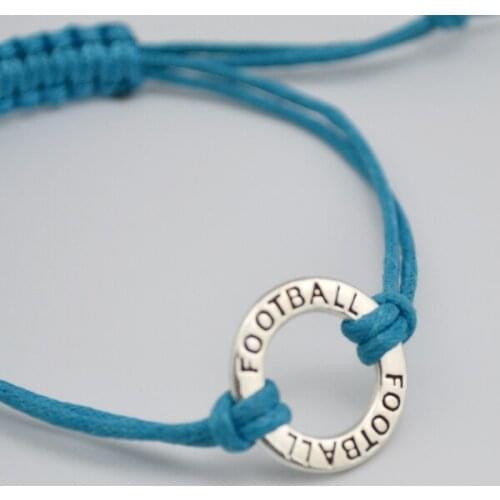 Fashion jewelry football adjustable charm bracelet