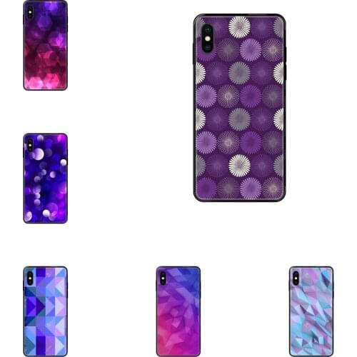Violet Geometric Fashion For Redmi Note 4 5 5A 6 7 8 8T 9 9S Pro Max Tpu Black Soft Shell Phone Case