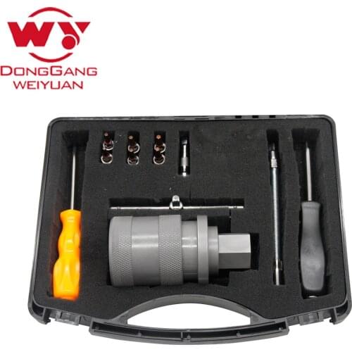 Tool set for assambling and disassambling CAT C7/C9/C-9/3126B injectors nozzle holders, auto-adjust, simple and quick operat