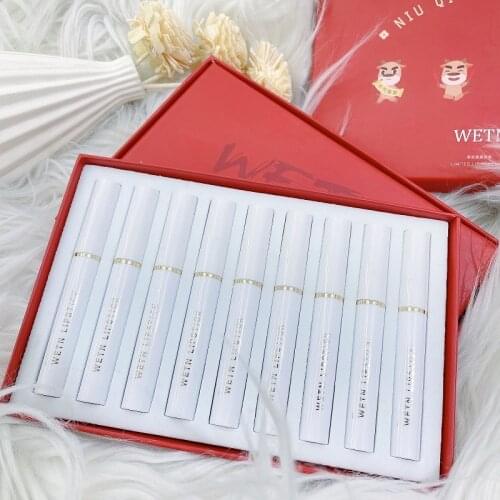 9Pcs Matte Liquid Lipstick Set Kit, Long Lasting Waterproof Velvet Lip Gloss Set, Pigmented Lip Makeup Gift Sets for Gir TSLM1