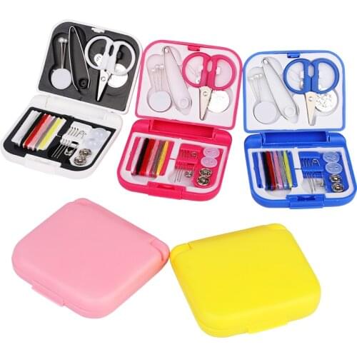 KAOBUY 1 Set Portable Household Sewing Kit Box DIY Embroidery Handwork Tool Needles Thread Scissor Set Home Supplies Accessories
