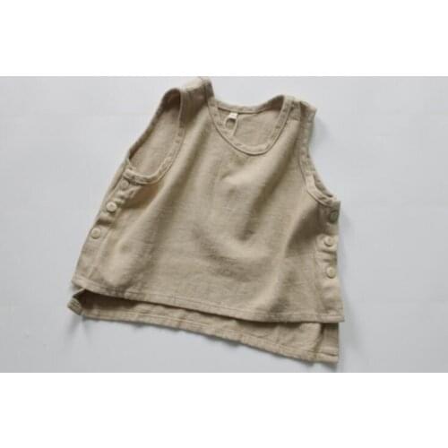 2021 New Wholesale Girls Boys Vest Fashion Autumn Cotton Linen Kids Vest 1-7 years MY593