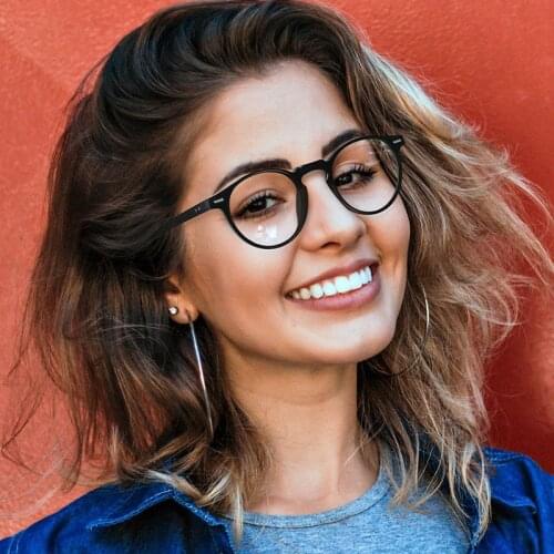 Anti Blue Light Retro Eyeglass Frame Oval Women Glasses with Transparent Glasses Men Two-color Frame