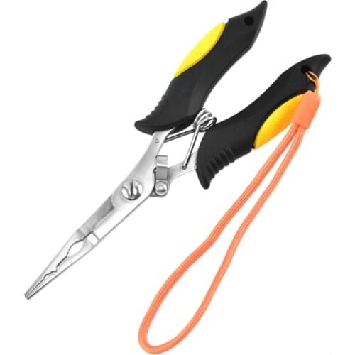 Long Nose Fishing Pliers Fish Hook Pliers Hook Remover Split Ring Pliers Scissor W8EE