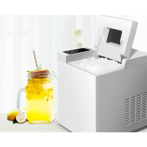 JRM0092 Fully Automatic Ice Maker Commercial Household Small Milk Tea Shop Desktop Manual Round Ice Cube Making Machine 15kg