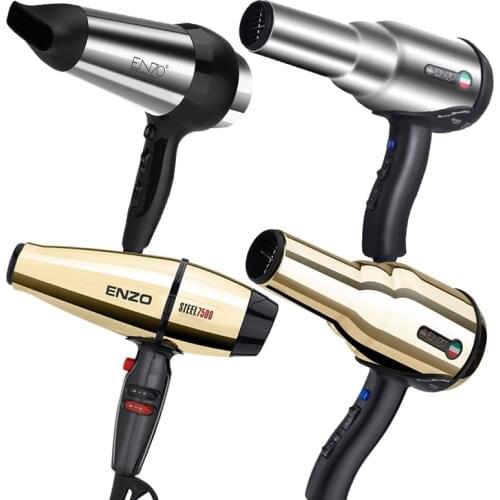 ENZO Powerful Professional Hair Dryer Brush Metal Body Negative Ion Barber Salon Blow Dryer Hair Hot/Cold Strong Wind Hairdryer