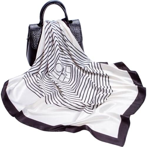 Silk Scarf Female Spring and Summer Models of Silk Printing Flight Attendant Scarf 90x90cm Large Square Scarf Gift Custom Shawl