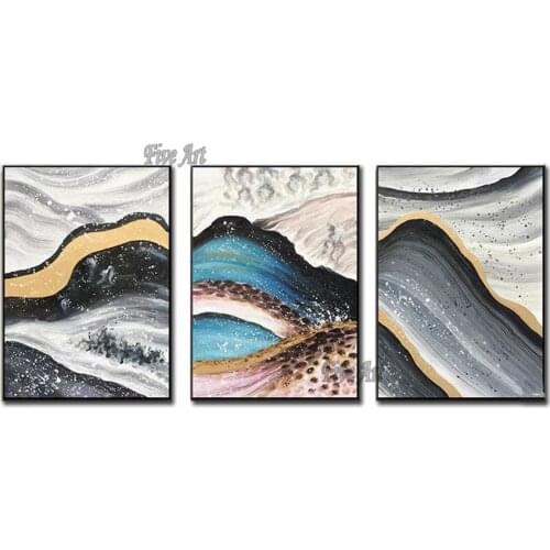 Modern New Texture 3PCS Abstract Group Oil Painting Cheap Hot Selling Unframed Canvas Wall Decor Artwork Picture Art Free Ship