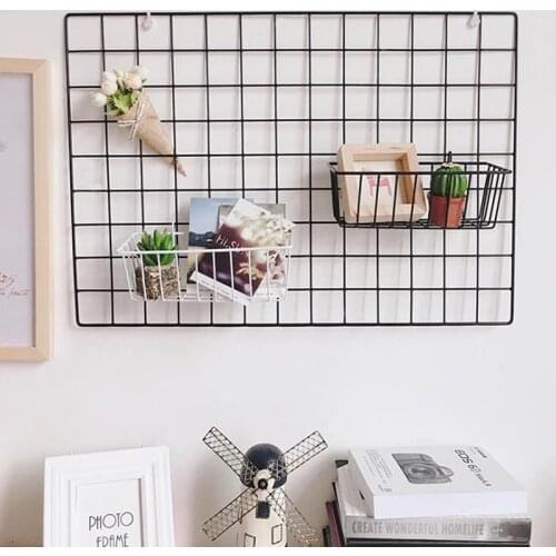 Modern Home Wall Decoration Iron Grid Nordic Art Photo Displaying Frame Party Metal Shelf Mesh Postcards DIY Racks 40*cm x 20cm