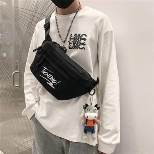 Large Capacity Crossbody Pouch Unisex Casual Canvas Bag Waterproof Outdoor Chest Bags Short Travel Bags Men Belt Waist Pack