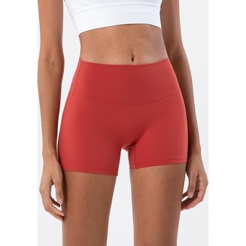 Women Sport Yoga Shorts High Waist Hip Up Running Gym Shorts Nudity Solid Workout Fitness Shorts Sportswear Short Gym Shorts