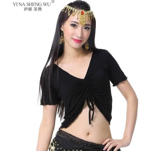 Women Cotton Dance Top Belly Dance Practice Top Adult Short Sleeves Bellydance Costume Accessories Tops 9 Colors Sexy Tops