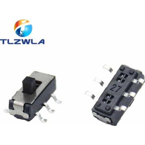 10Pcs MSS22D18 MINI Miniature SMD SMT Slide Switch 2P2T 6Pin Handle high 2mm For DVD Switch