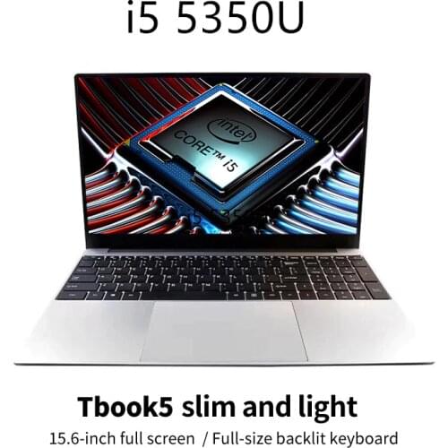 15.6inch in-tel core I5 5th Gen ultrabook notebook 8GB RAM 256GB SSD 1920*1080 HD screen Windows 10 laptop computer