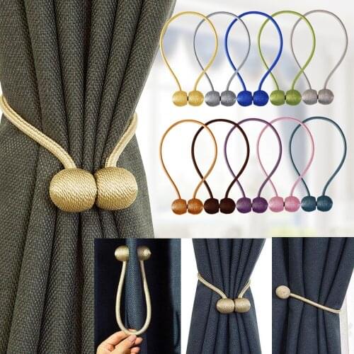 2Pcs Magnetic Curtain Tieback High Quality Holder Hook Buckle Clip Curtain Tieback Polyester Decorative Home Accessorie