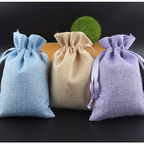 20pcs/Lot Eco-Friendly Burlap Bags Vintage Rustic Chocolates/Candy Packing Bags Wedding/Gift/Jewelry/Food Gift Bag 10x15cm