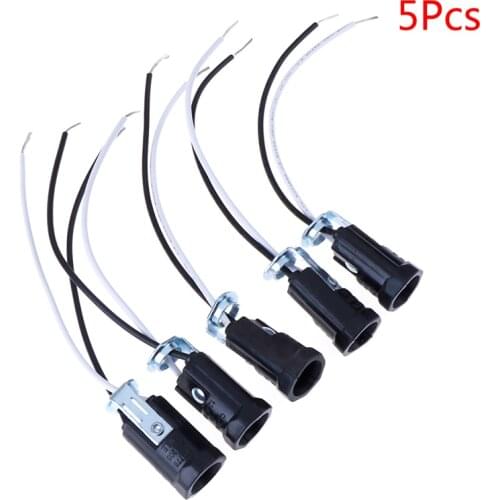 5Pcs Candelabra Base E12 Lamp Holder Light Sockets Keyless 20cm Wire Leads Accessories Bulb Lighting Replacement Parts