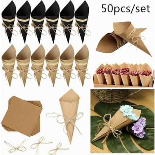 50pcs Bouquet Package Kraft Paper DIY Holiday Gift Wrapping Supplies Wedding Party Decoration