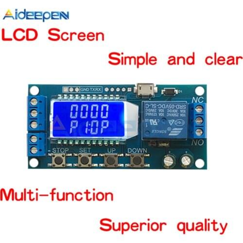6-30V LED Digital Display Delay Relay Trigger Time Circuit Timer Control Cycle Adjustable Switch Relay Module Time-delayed Relay