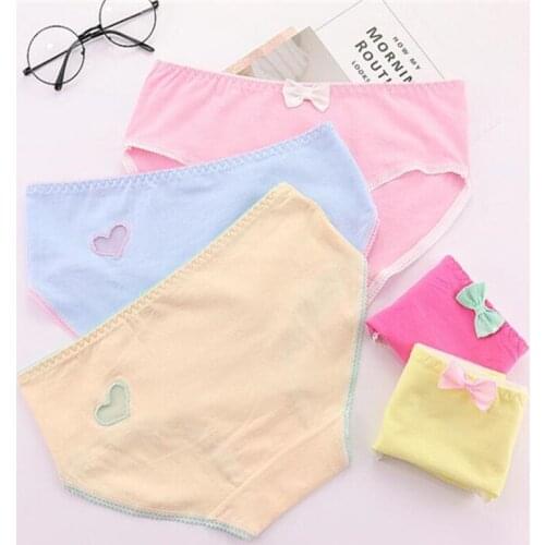 7 Pcs Cotton Underwear for Girls 2019 New Children Soft Panties Teenages Candy Color Briefs TWY-219-7P