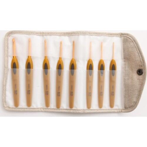 8pcs/set Japanese Clover Crochet Hook Soft Touch Knitting Needles Set Original authentic Imported from Japan With Gift bag